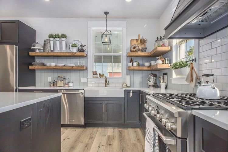 Floating Shelves and Cabinets