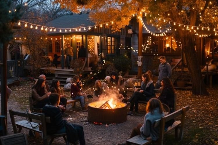 Tree House with Fire Pit for Cozy Nights