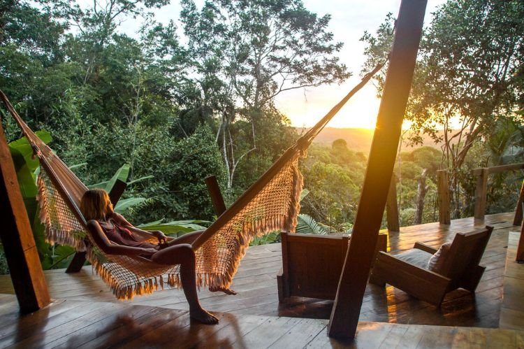 Tree House with Hammocks for Relaxation