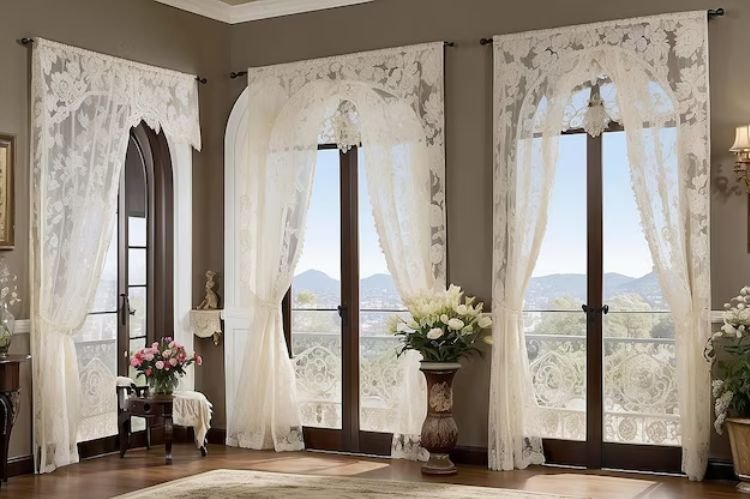 Vintage Elegance with Lace Curtains